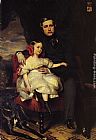 Franz Xavier Winterhalter Canvas Paintings - Napoleon Alexandre Louis Joseph Berthier, Prince de Wagram and his Daughter, Malcy Louise Caroline Frederique